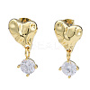Cubic Zirconia Heart Dangle Earrings EJEW-N011-77-2