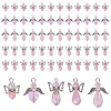 60Pcs 5 Styles Tibetan Style Alloy Butterfly Bead & ABS Plastic Pearl & Glass Pendants PALLOY-CA00015-1