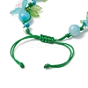 Floral Acrylic Beads Braided Bead Bracelets for Women BJEW-MZ00184-03-4