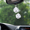 Fur Plush Dice Pendant Decorations HJEW-CN0001-44B-7