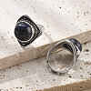 Natural Sodalite Adjustable Rings G-P560-03AS-10-2