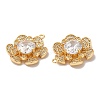 Brass Micro Pave Cubic Zirconia and Glass Charms KK-B074-24G-2