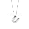 1pc Brass Chain with Alloy Letter Pendants Necklaces NJEW-LP0001-41U-P-1
