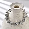 304 Stainless Steel Bone Link Bracelets for Women Men BJEW-F488-28P-3