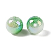 UV Plating Opaque Crackle Two-tone Acrylic Beads MACR-C032-01J-2