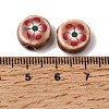 Flat Round Handmade Floral Porcelain Beads PR-CBA03B0-02B-3