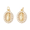Rack Plating Brass Micro Pave Clear Cubic Zirconia Pendants X-ZIRC-I057-23G-1