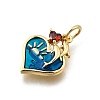Brass Micro Pave Cubic Zirconia Pendants KK-F899-12G-2