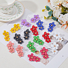 9 Pairs 9 Colors Alloy Flower Dangle Stud Earrings for Woman EJEW-FI0001-72-5
