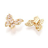 Brass Micro Pave Cubic Zirconia Beads KK-N276-08G-2