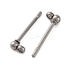 304 Stainless Steel Ball Post Stud Earring Findings STAS-Z035-01P-F-2