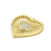 Rack Plating Brass Micro Pave Clear Cubic Zirconia Pendants X-KK-L210-010G-2