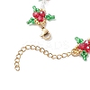 Christmas Glass Beaded Bracelets for Women BJEW-MZ00243-4