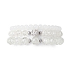 3Pcs 3 Style Glass Round Beaded Stretch Bracelets Set BJEW-JB09736-1