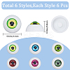 36pcs 6 colors Half Round Acrylic Craft Eyes KY-GF0001-45-2