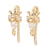 Brass Micro Pave Clear Cubic Zirconia Crown Earring Hooks KK-A274-04G-1