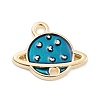 Light Gold Plated Alloy Enamel Pendants ENAM-M219-05KCG-02-1