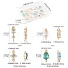18Pcs 9 Styles Brass Pave Transparent Glass Links/Connectors GLAA-FS0002-34-4