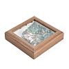 Natural Green Aventurine Chips Tree of Life with Wooden Photo Frame Decorations DJEW-B013-04E-2