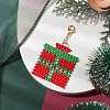 Christmas Gift Box Glass Seed Pendant Decoration HJEW-JM02107-2
