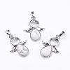 Natural Howlite Pendants G-G651-A14-1