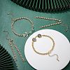 8Pcs Two Tone Handmade Brass Curb Chain Bracelet Makings KK-NB0002-63-2