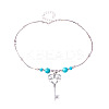 Alloy with Synthetic Turquoise Pendant Necklaces FS-WG9418F-01-5