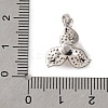 Rhodium Plated 925 Sterling Silver Micro Pave Clear Cubic Zirconia Pendants STER-C009-07P-3