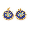 Brass Micro Pave Cubic Zirconia Pendants X-KK-I672-22G-2