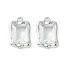 Brass Micro Pave Clear Cubic Zirconia Charms KK-L208-08P-2