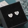 Rack Plating Brass Micro Pave Clear Cubic Zirconia Stud Earrings EJEW-K299-01P-N-1