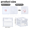 20Pcs Transparent Plastic Ring Viewer Magnifier Boxes CON-CA0001-024-2