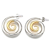304 Stainless Steel Two-tone Stud Earrings for Women EJEW-R023-01GP-08-4