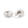 Clear Cubic Zirconia Thick Hoop Earrings EJEW-P213-08P-2