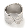 Non-Tarnish 304 Stainless Steel Open Cuff Finger Rings RJEW-P114-12P-3