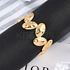 304 Stainless Steel Open Cuff Rings for Women RJEW-A056-02G-2
