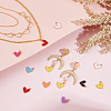 90Pcs 9 Colors Alloy Enamel Charms ENAM-PH0002-80-5