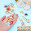 10Pcs 5 Styles Daisy Alloy Enamel Pendant Decoration HJEW-PH02102-4
