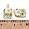 Brass Micro Pave Cubic Zirconia Pendants KK-D390-16G-01-3