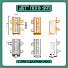 4Pcs 2 Colors Brass Micro Pave Clear Cubic Zirconia Slide Lock Clasps DIY-PH0033-43-2