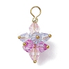 5Pcs Flower Acrylic Pendants PALLOY-JF03056-3