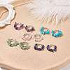 Natural Gemstone Chips Braided Hoop Earrings EJEW-JE04985-2
