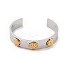 Flower 304 Stainless Steel Cuff Bangles for Women BJEW-A023-03P-2