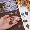 30Pcs Tibetan Style Oval Alloy Cabochon Connector Settings TIBE-AR0001-11AB-3