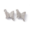 Brass Micro Pave Clear Cubic Zirconia Connector Charms ZIRC-P100-06P-2