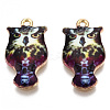 Rack Plating Alloy Enamel Pendants LS-ENAM-N055-176F-3