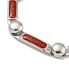 304 Stainless Steel Enamel Rectangle Link Chain Bracelets with Glitter Powder BJEW-S153-04P-03-2