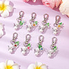 Flower Angel ABS Plastic Imitation Pearl & Acrylic Pendant Decorations HJEW-JM02989-1
