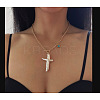 Brass & Natural Baroque Pearl Keshi Pearl Pendant Necklaces for Women FS-WG8C333-02-1