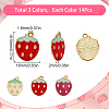 42Pcs 3 Colors Light Gold Plated Alloy Enamel Pendants FIND-SC0013-21-2